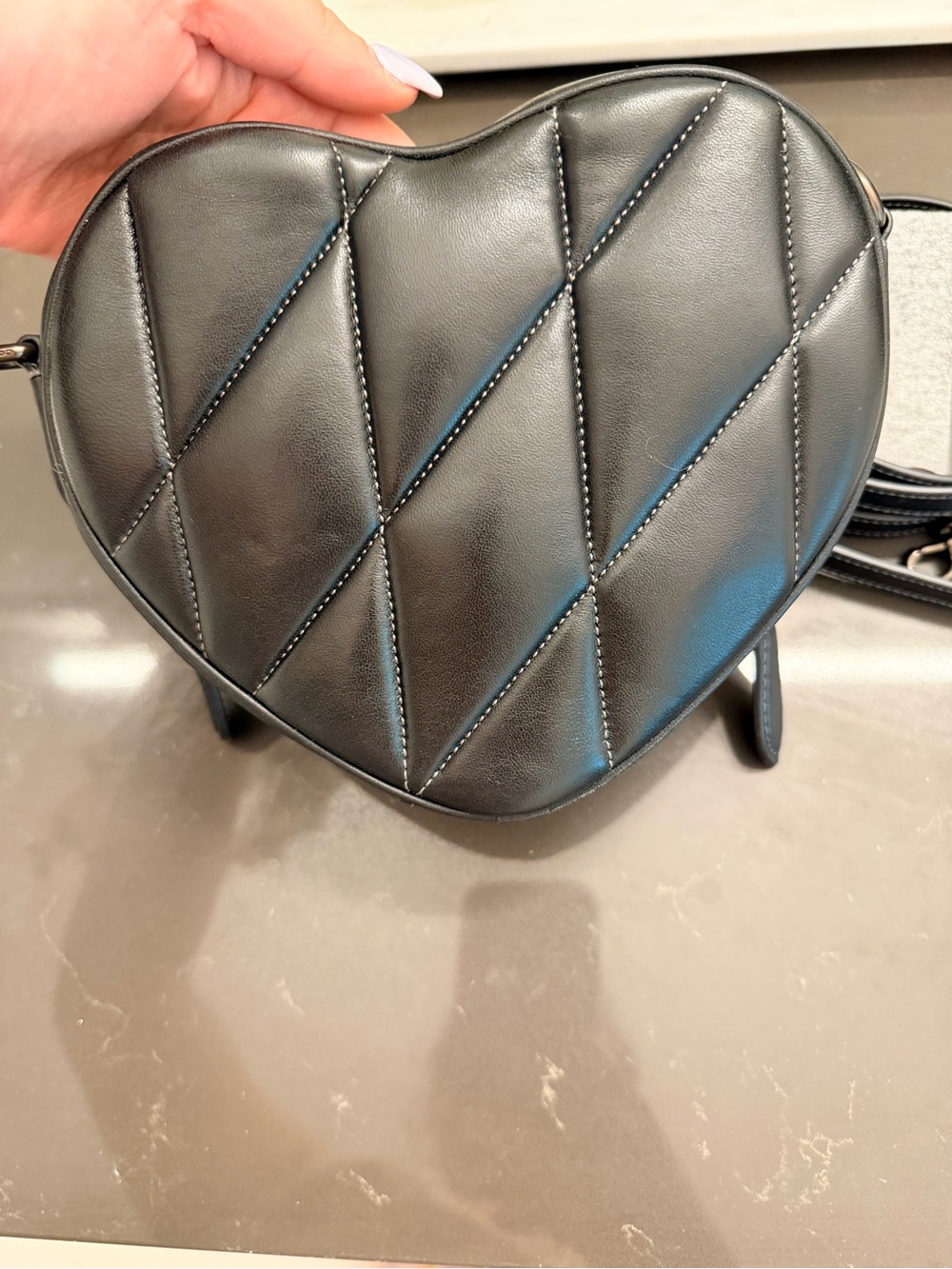 Coach Heart Quilted Crossbody Bag in Black - Picture 3 of 7